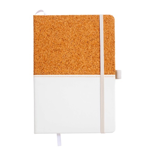 Carnet en liège et PU, feuilles lignées de couleur ivoire, 80 pag. de 70 gr,papier recyclé