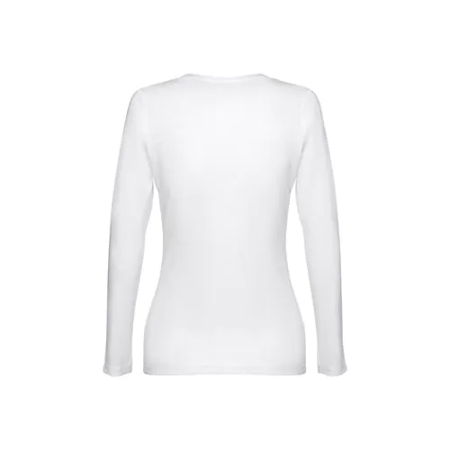 THC BUCHAREST WOMEN WH. T-shirt da donna sfiancata a maniche lunghe