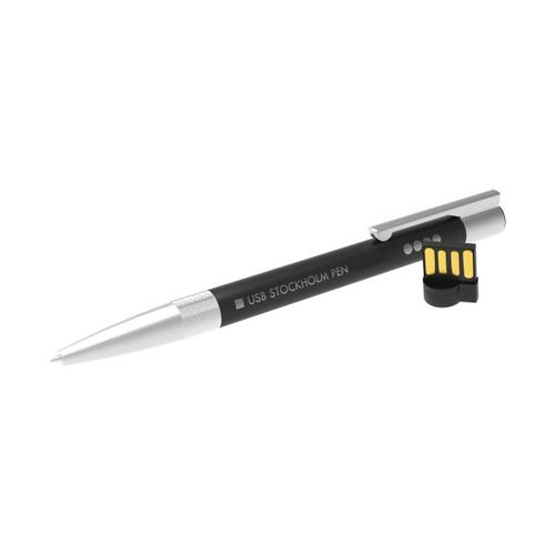 USB Pen Stockholm (Nero, 32 GB 2.0, Nessun caricamento dati, Incisione lato destro)