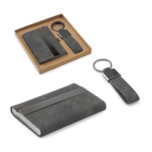 VAUGHN. Set consisting of a card holder and a key holder, both made of metal and recycled polyester (30% rPET) VAUGHN. Set consisting of a card holder and a key holder, both made of metal and recycled polyester (30% rPET)