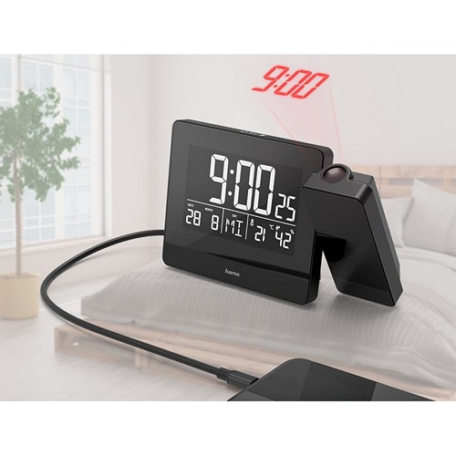 Desk clock with alarm, projector Hama Plus Charge