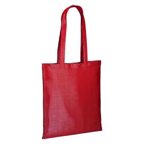 Shopper en polycoton brillant 38x42 cm, anses longues Shopper en polycoton brillant 38x42 cm, anses longues