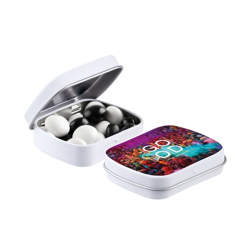 Mini hinge tin with candy