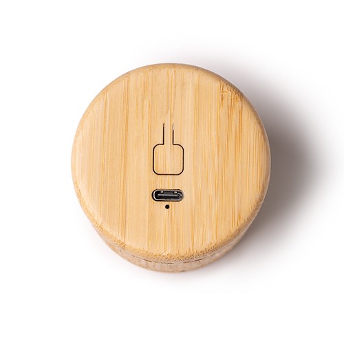 Wireless speaker made with natural fiber body and Alceu