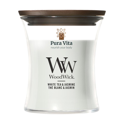 WoodWick White Tea & Jasmine Mini Candle geurkaars WoodWick White Tea & Jasmine Mini Candle geurkaars