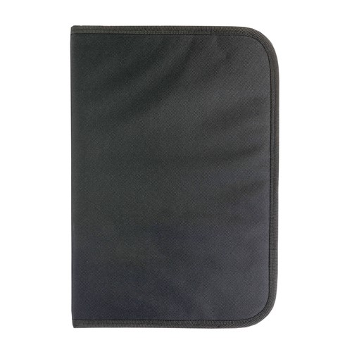 600D polyester brief folder with zip closure, 6 inside compartments