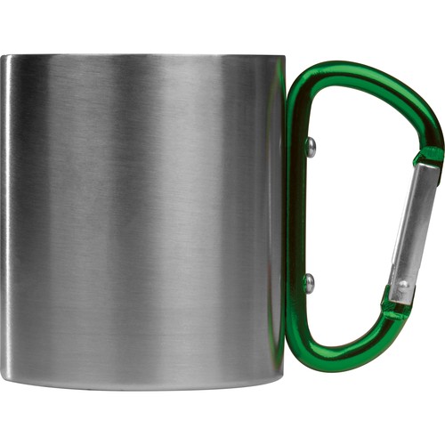 Taza de metal con mosquetón