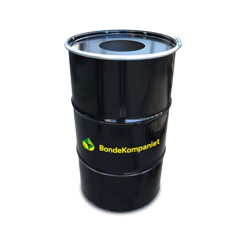 Barrel Bin Medium Black with Lid with Hole | 120 Liter Bin