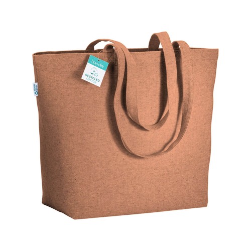 Tote-bag avec soufflet à la base en coton recyclé 280 g/m2, anses longues Tote-bag avec soufflet à la base en coton recyclé 280 g/m2, anses longues
