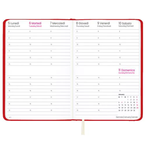 2026 weekly planner with hard PU cover