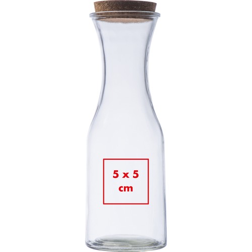 Glass carafe with cork lid