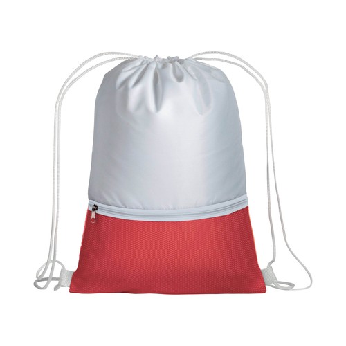 210T polyester backpack with coloured zip pocket and drawstring closure 210T polyester backpack with coloured zip pocket and drawstring closure