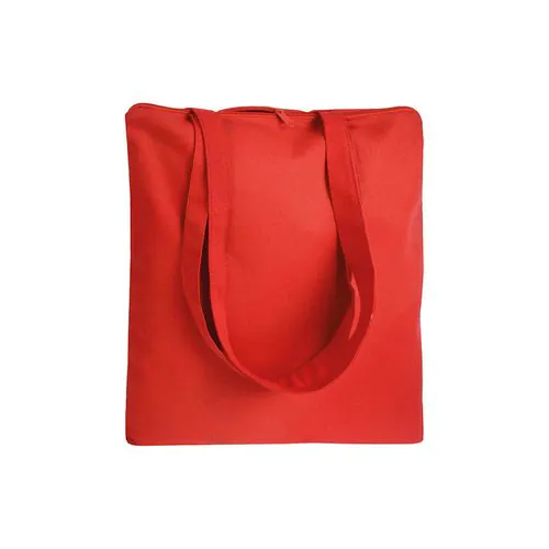 Shopper in cotone 220 g/m2, manici lunghi e chiusura con zip Shopper in cotone 220 g/m2, manici lunghi e chiusura con zip