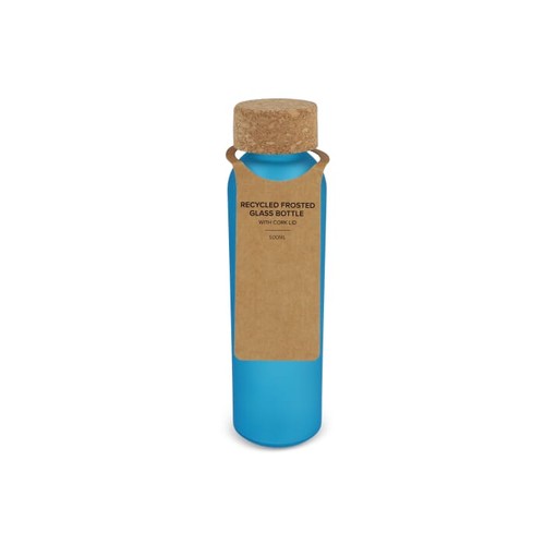 Frosted recycled glass bottle with cork lid 500ml Frosted recycled glass bottle with cork lid 500ml