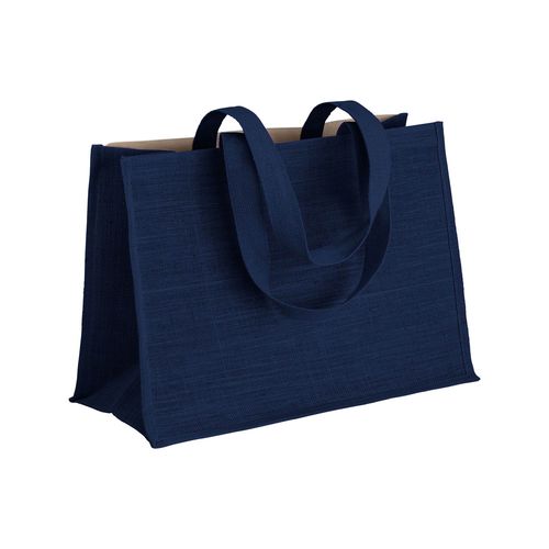 280 g/m2 cotton shopping bag with jute details, long handles and gusset