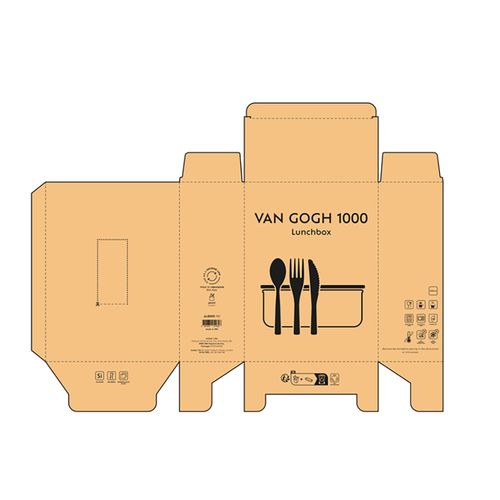 Box pranzo Van Gogh 1090ml in vetro borosilicato e bambù