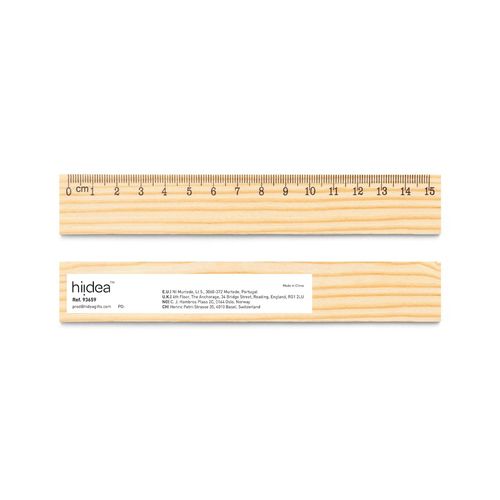 WESLEY 15. Pine wood ruler with 15 cm scale WESLEY 15. Pine wood ruler with 15 cm scale