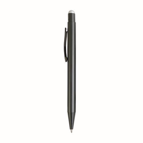 Aluminum push button ball pen with colored touch screen and laser engraved logo