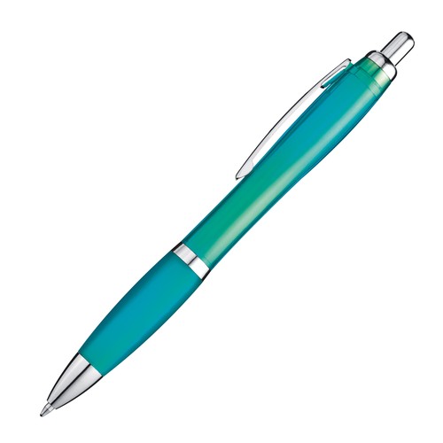 Transparent ball pen with rubber grip Transparent ball pen with rubber grip