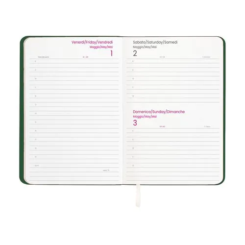 2026 daily planner with soft cover in thermo-reactive PU
