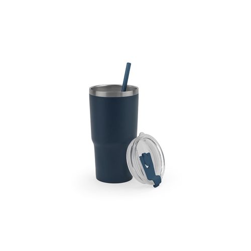 JOYNER M. Compacte roestvrijstalen reisbeker (91% gerecycled) met vacuüm geïsoleerde dubbele wand en een matte afwerking 600 mL JOYNER M. Compacte roestvrijstalen reisbeker (91% gerecycled) met vacuüm geïsoleerde dubbele wand en een matte afwerking 600 mL