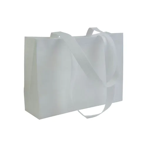 Shopper avec soufflet à la base en TNT 70gm2 thermosoudé, anses longues Shopper avec soufflet à la base en TNT 70gm2 thermosoudé, anses longues