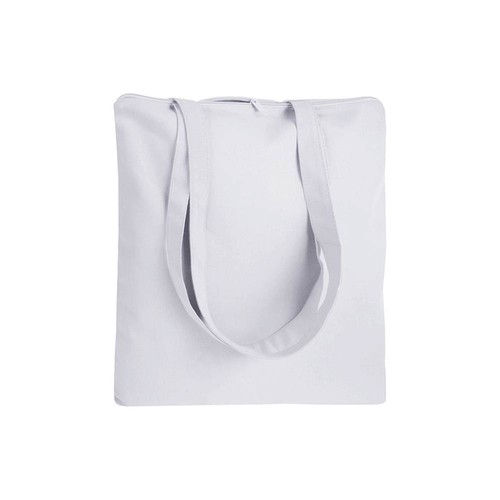 220 g/m2 cotton shopping bag, long handles, zip closure