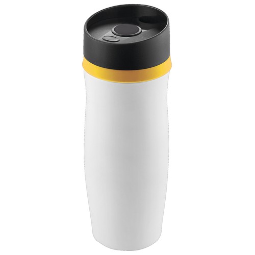 Metmaxx® thermo mug "CremaExtensa" blanc/anneau jaune Metmaxx® thermo mug "CremaExtensa" blanc/anneau jaune