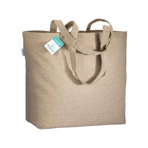190 g/m2 recycled cotton shopping bag with long handles and gusset 190 g/m2 recycled cotton shopping bag with long handles and gusset