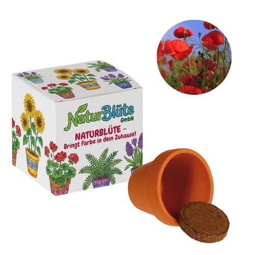Cube de graines promotionnel (papier blanc) - Coquelicot Cube de graines promotionnel (papier blanc) - Coquelicot