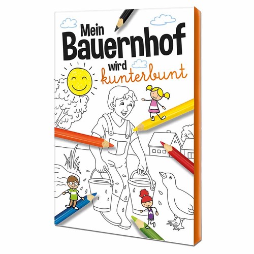Colouring book / set A6 - Farm - Colouring set neutral