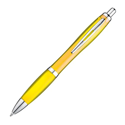 Transparent ball pen with rubber grip Transparent ball pen with rubber grip
