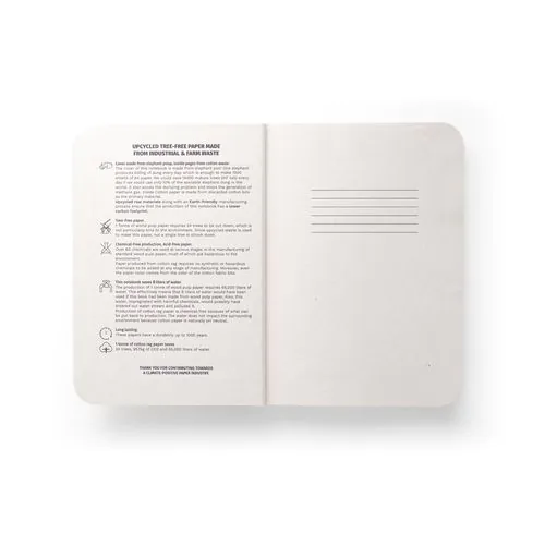 ORGANIC SEMI-RIGID. Bloc-notes A5 avec couverture semi-rigide en matière organique d'éléphant (80%) ORGANIC SEMI-RIGID. Bloc-notes A5 avec couverture semi-rigide en matière organique d'éléphant (80%)