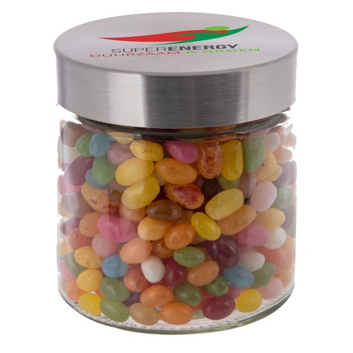Bocal en verre de 0,9 litre, rempli de bonbons Bocal en verre de 0,9 litre, rempli de bonbons