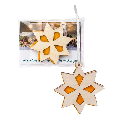 Wood-felt tag - Star in promotional bag Wood-felt tag - Star in promotional bag