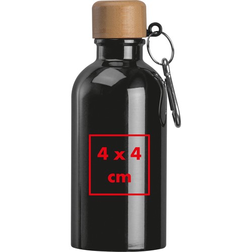 Gourde en acier inoxydable avec mousqueton, 400ml Gourde en acier inoxydable avec mousqueton, 400ml