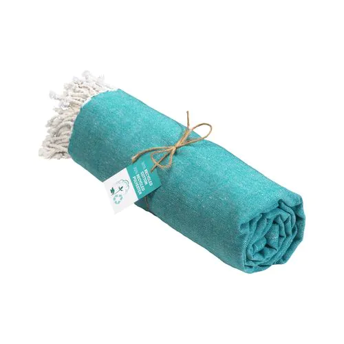 Serviette de plage / Paréo en coton recyclé de 180 gr/m2 avec frange, mesure 90x170 cm Serviette de plage / Paréo en coton recyclé de 180 gr/m2 avec frange, mesure 90x170 cm