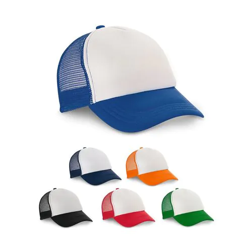 NICOLA. Cappellino in poliestere e rete (150 g/m²)