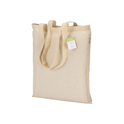 100 g/m2 organic cotton shopping bag, long handles