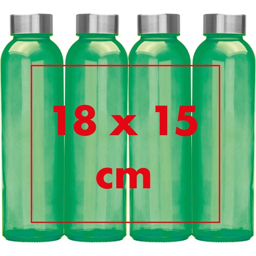 Transparent drinking bottle with grey lid
