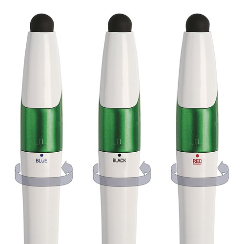 3 COLORS TOUCH SCREEN PLASTIC BALLPOINT PEN