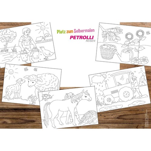 Coloring sheets set - with digital printing