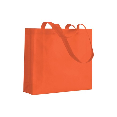 Bolsa de tejido sin tejer termosoldado, asas largas y fuelle Bolsa de tejido sin tejer termosoldado, asas largas y fuelle