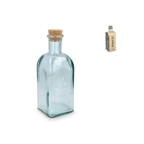 InSideOut Vierkante Gerecycled glas Waterfles ReuuZ met kurkstop 500ml InSideOut Vierkante Gerecycled glas Waterfles ReuuZ met kurkstop 500ml