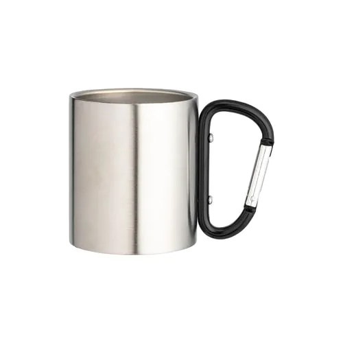 Vaso de acero con asa de mosquetón de aluminio, 200 ml Vaso de acero con asa de mosquetón de aluminio, 200 ml