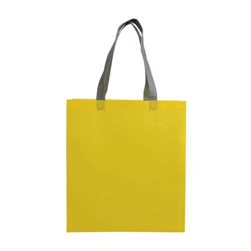 Shopper mit Seitenfalte aus laminiertem 100 g/m2 TNT mit Heißsiegelung, lange Griffe Shopper mit Seitenfalte aus laminiertem 100 g/m2 TNT mit Heißsiegelung, lange Griffe