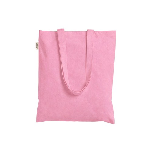 Plain-coloured shopper bag in 140 g/m2 recycled cotton. GRS certified