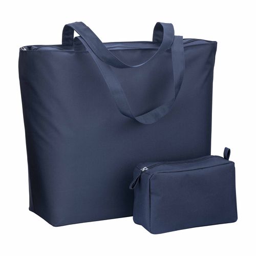 300D polyester beach bag  with long handles and zip closure