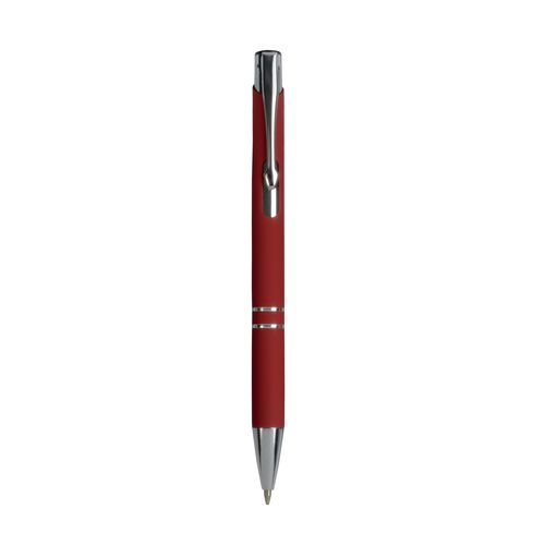 Aluminium snap pen with rubberised grip with 2 chrome trim rings Aluminium snap pen with rubberised grip with 2 chrome trim rings