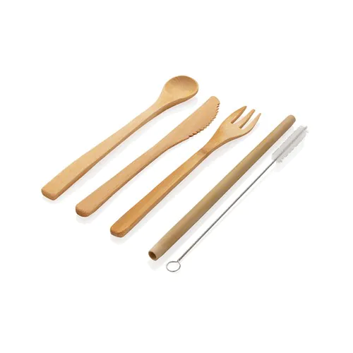 Reusable bamboo travel cutlery set Reusable bamboo travel cutlery set